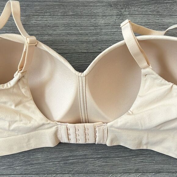 TRUEKIND Supportive Comfort Wireless Shaping Bra Large Beige Convertible Straps - Picture 9 of 11